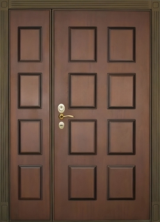 Металлическая полуторная термодверь МДФ с петлями скрытого типа